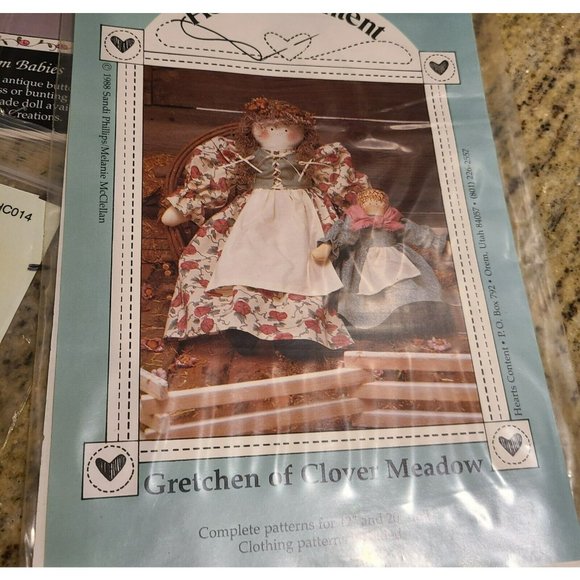 Vtg Hearts Content SEWING Doll PATTERNS Lot of 6. Wilhelmina Wee Willy Kittens - Picture 6 of 8